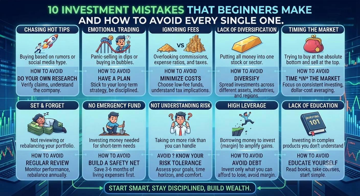 10 Investment Mistakes That Beginners Make and How to Avoid Every Single One