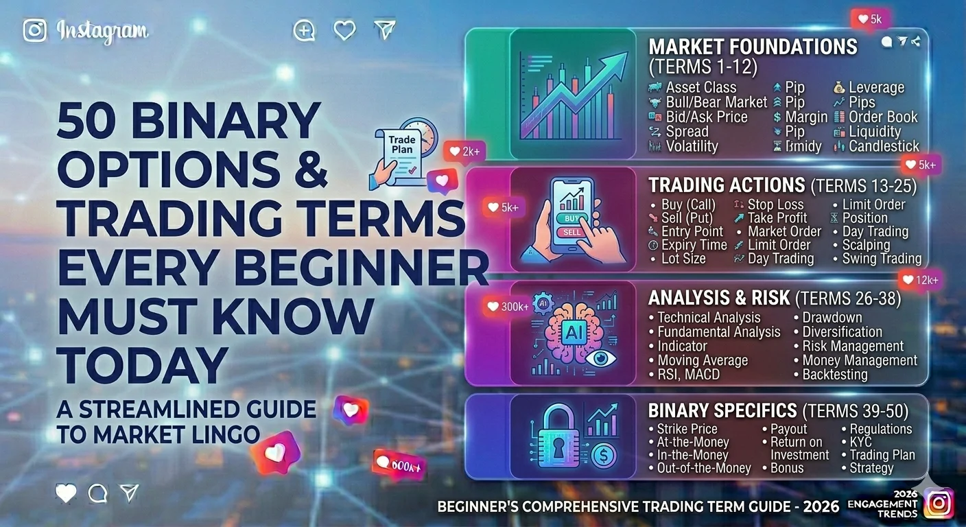 50 Binary Options and Trading Terms Every Beginner Must Know Today