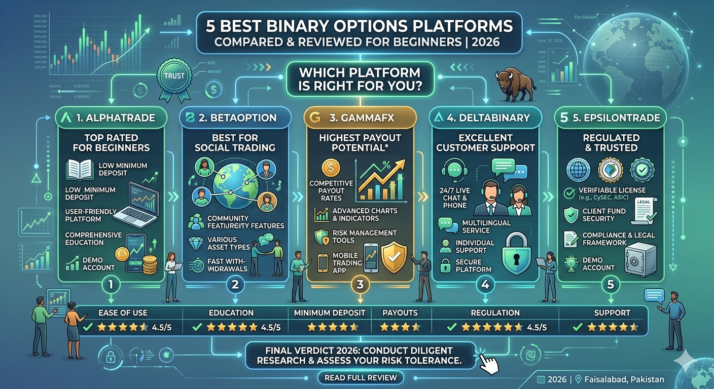 5 Best Binary Options Platforms Compared and Reviewed for Beginners in 2026