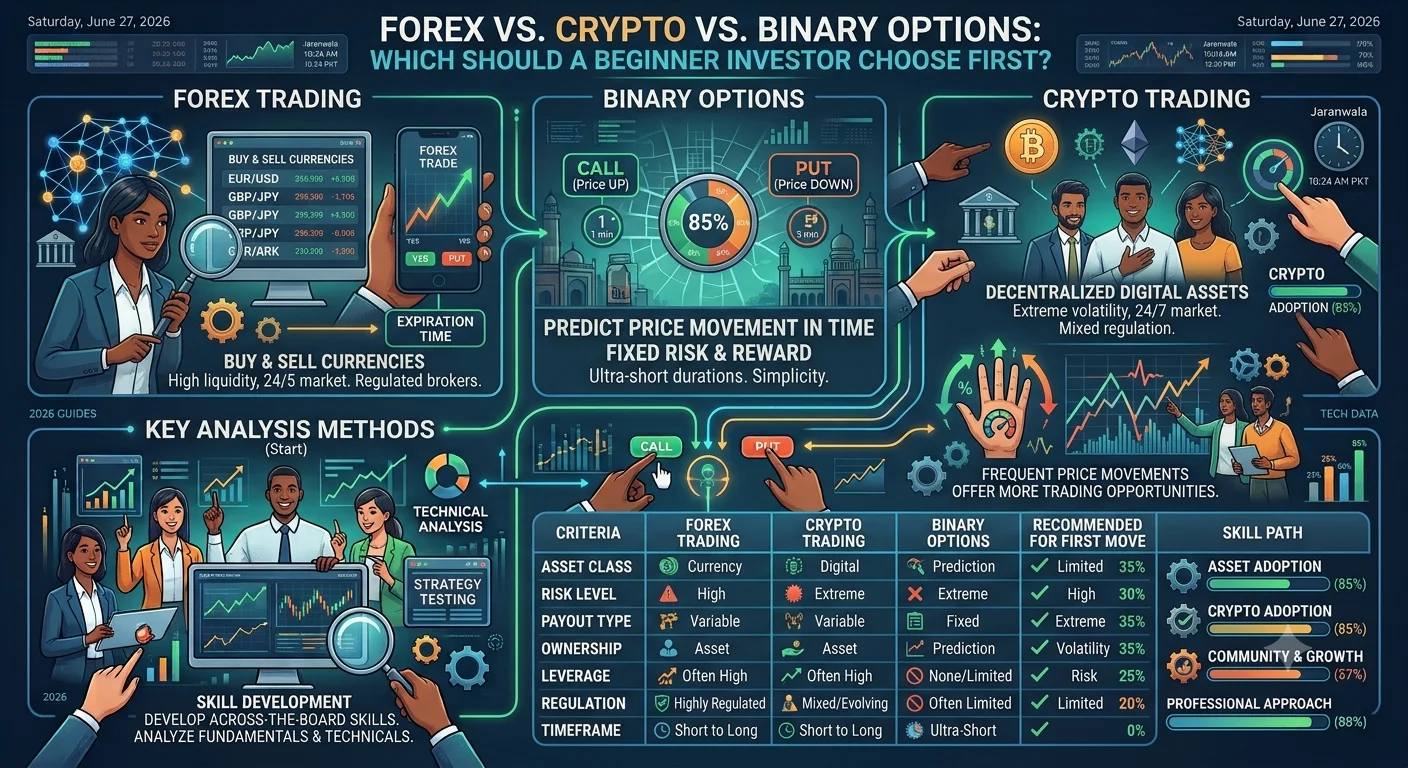 Forex vs Crypto vs Binary Options Which Should a Beginner Investor Choose First