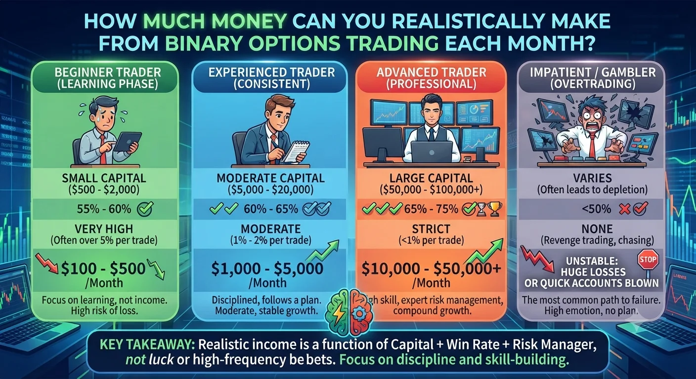 How Much Money Can You Realistically Make From Binary Options Trading Each Month