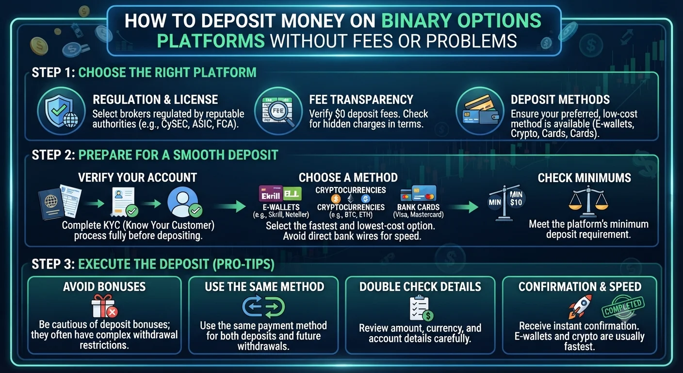 How to Deposit Money on Binary Options Platforms Without Fees or Problems