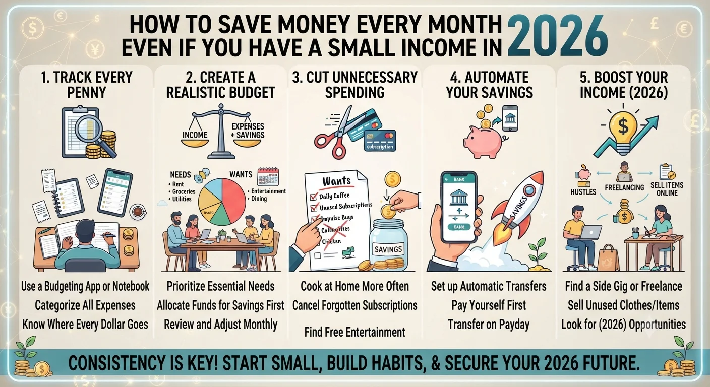 How to Save Money Every Month Even If You Have a Small Income in 2026